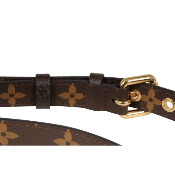 Louis Vuitton Crossbody Shoulder Bag Strap LV Logo Monogram Canvas Brown Gold - Picture 7 of 8
